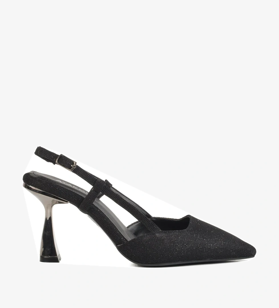 Siyah Simli Kadın Abiye Ayakkabı 459158 Z