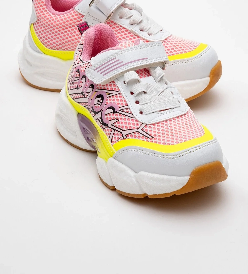 Kız Çocuk Beyaz-Pudra Günlük Spor Ayakkabı