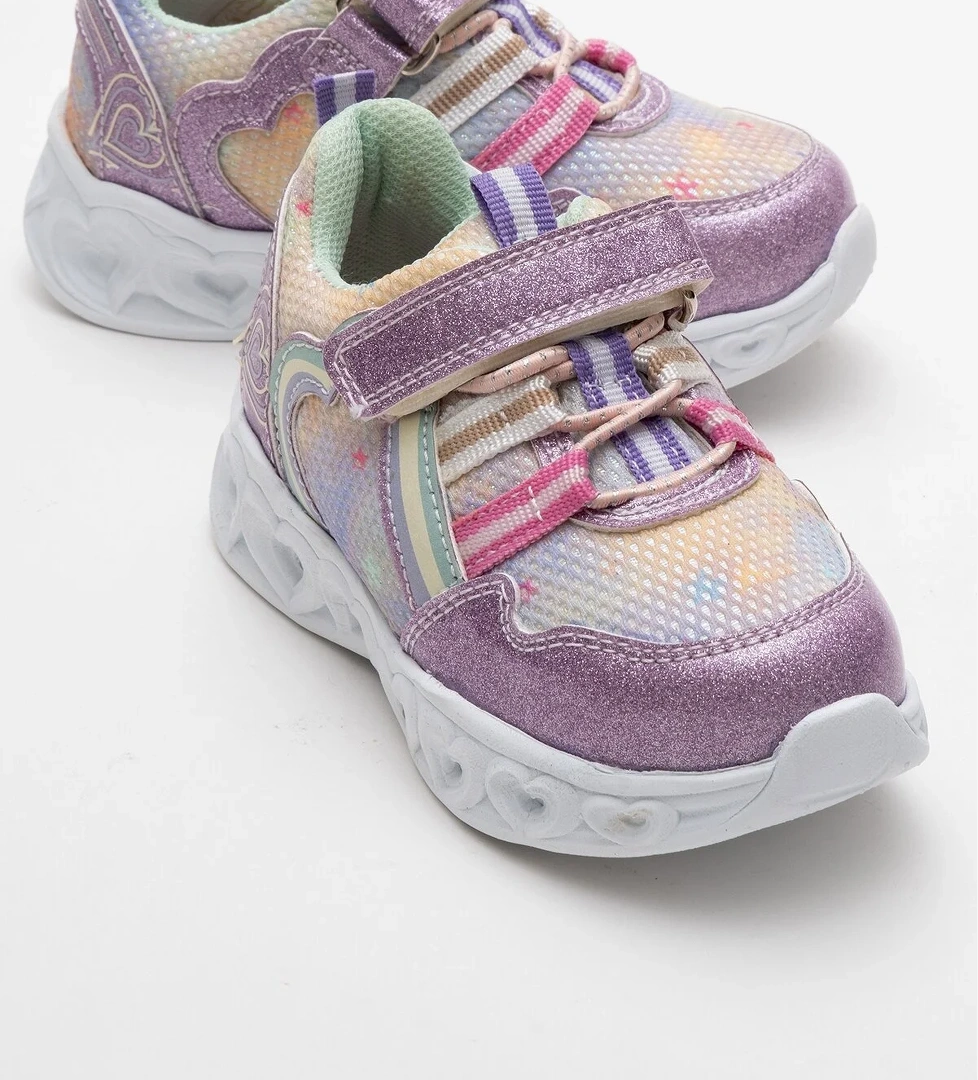 Kız Çocuk Lila Işıklı Spor Ayakkabı - Görsel 1