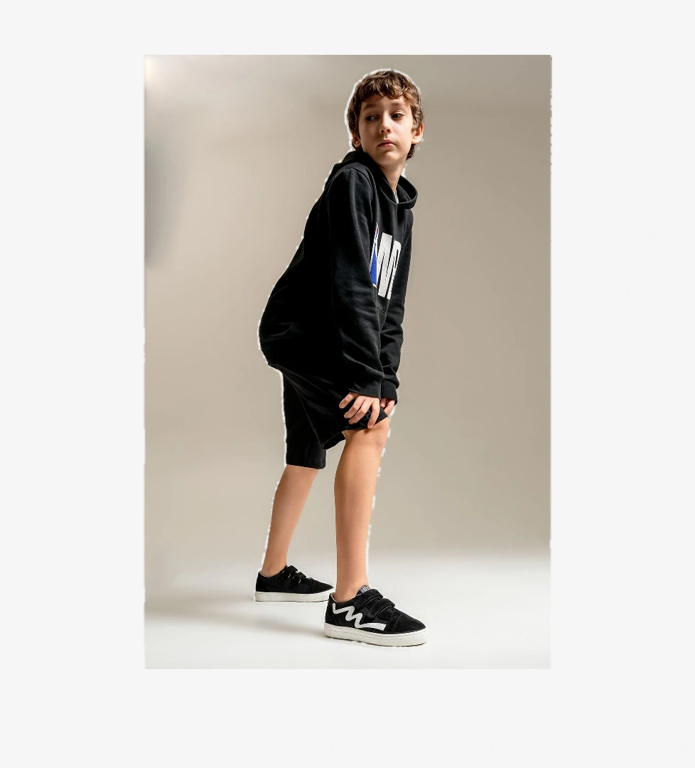 Erkek Çocuk Siyah Hakiki Deri Günlük Ayakkabı