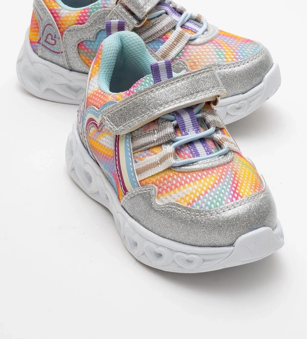 Kız Çocuk Gümüş Işıklı Spor Ayakkabı