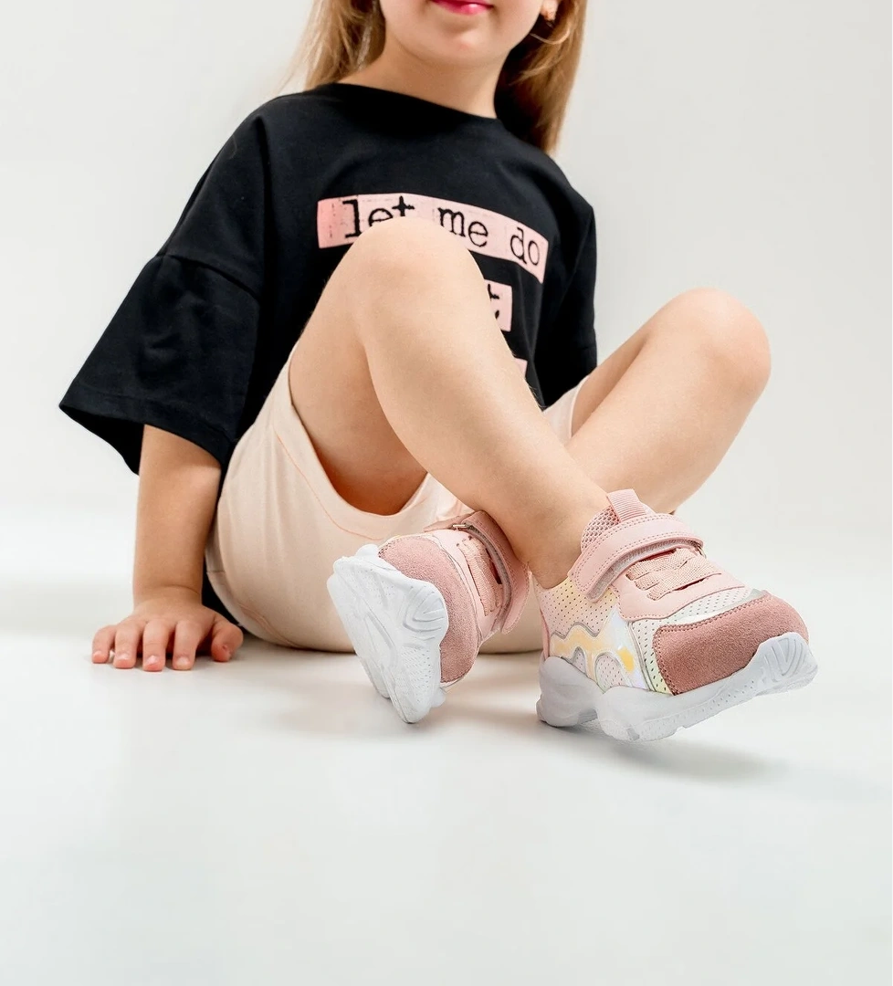 Kız Çocuk Pudra Hakiki Deri Spor Ayakkabı