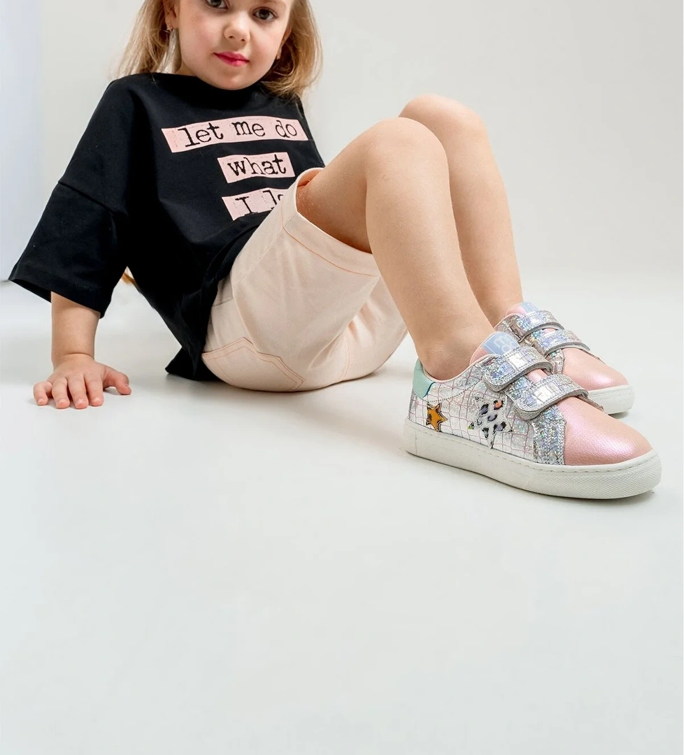 Kız Çocuk Pudra Sneaker Ayakkabı - Görsel 1