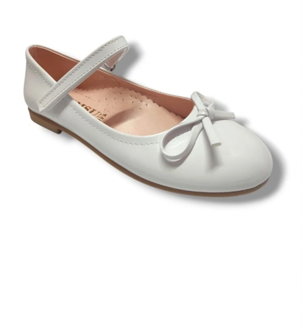 İremsu Rugan Deri Fiyonklu Cırt Bantlı Kız Çocuk Babet 26-30 model görseli