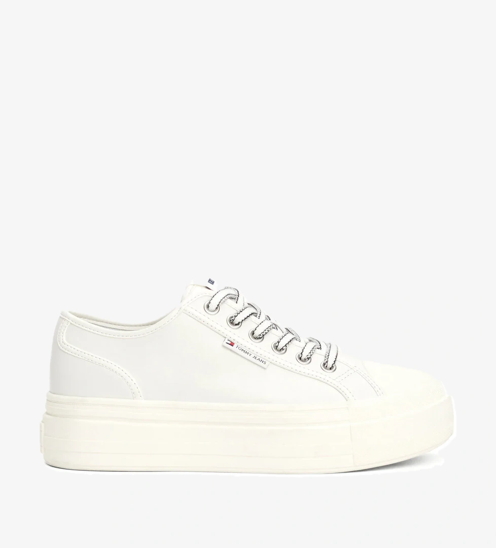 Tommy Hilfiger TJW FOXING VULC LC LEATHE KIRIK BEYAZ Kadın Sneaker