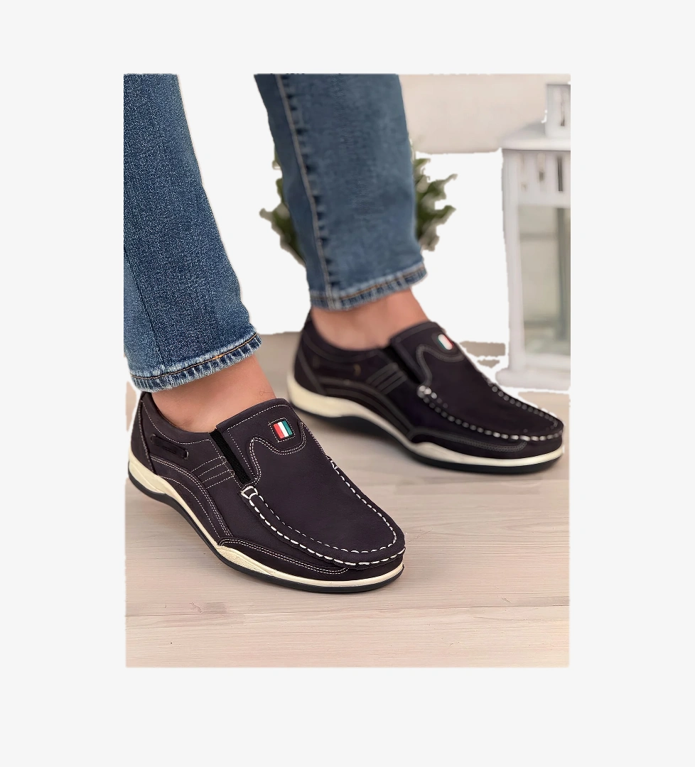 Ghattix Hakiki Deri Erkek Ayakkabı Lacivert