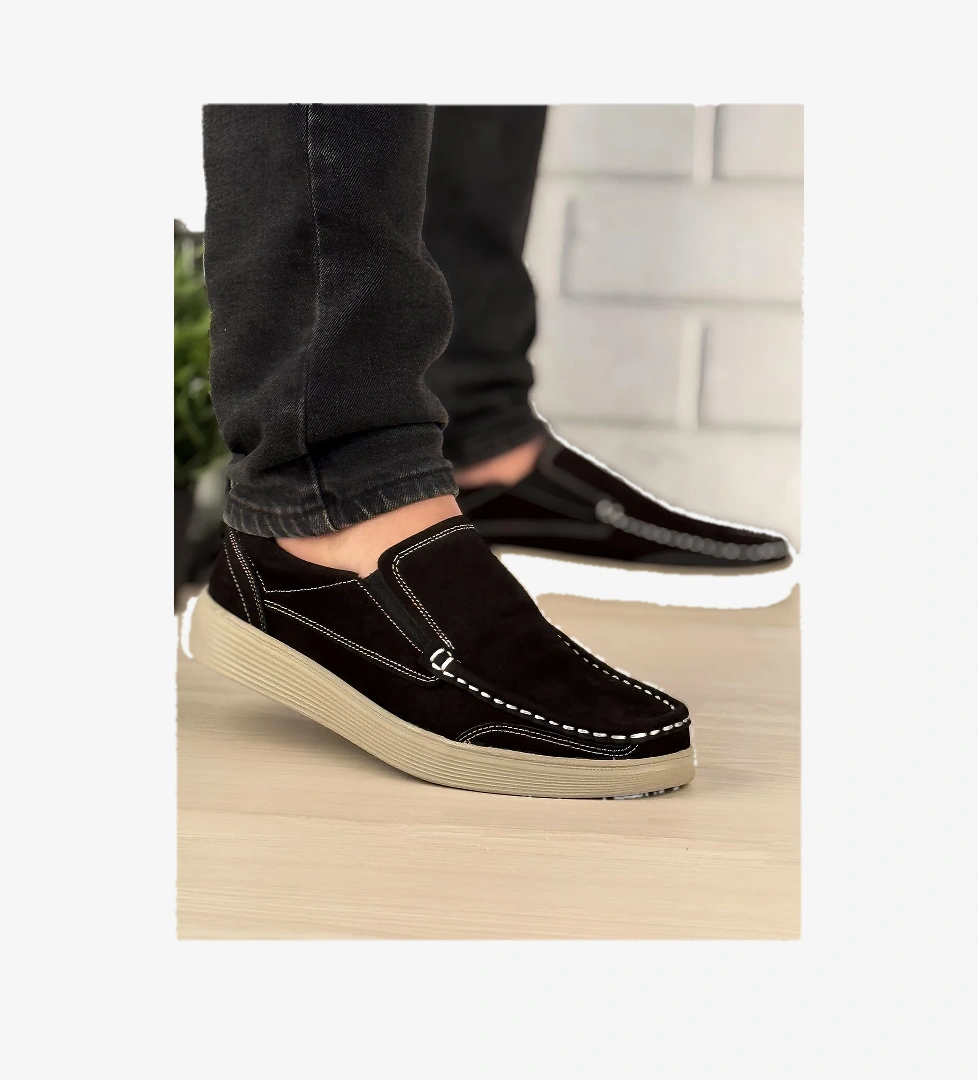 Ghattix Hakiki Deri Erkek Ayakkabı Siyah-beyaz