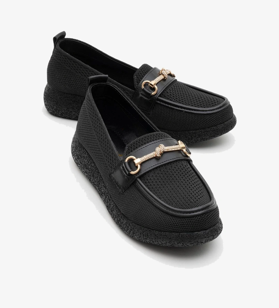 Kadın Tokalı Günlük Ayakkabı SİYAH