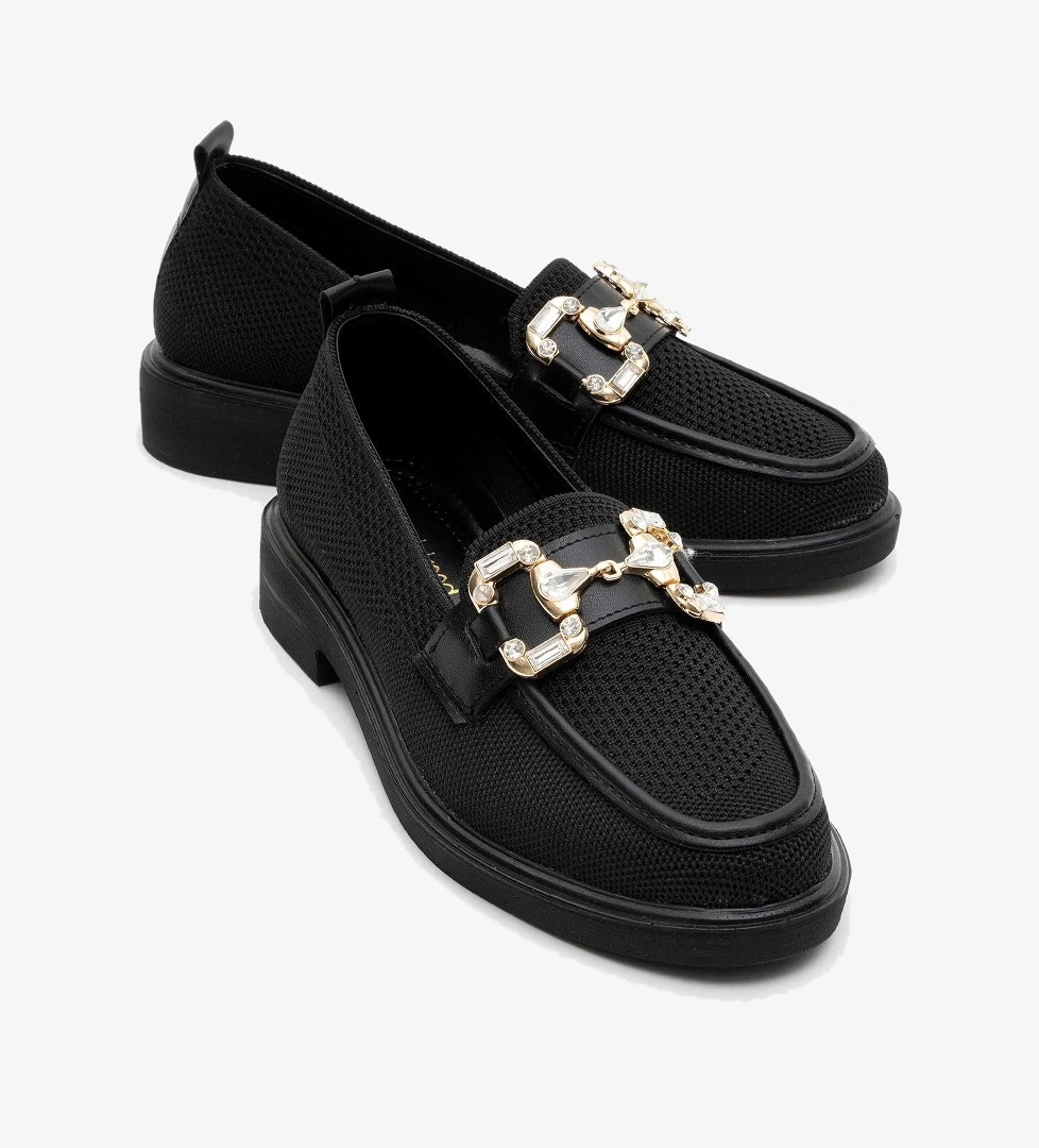 Kadın Tokalı Günlük Ayakkabı SİYAH