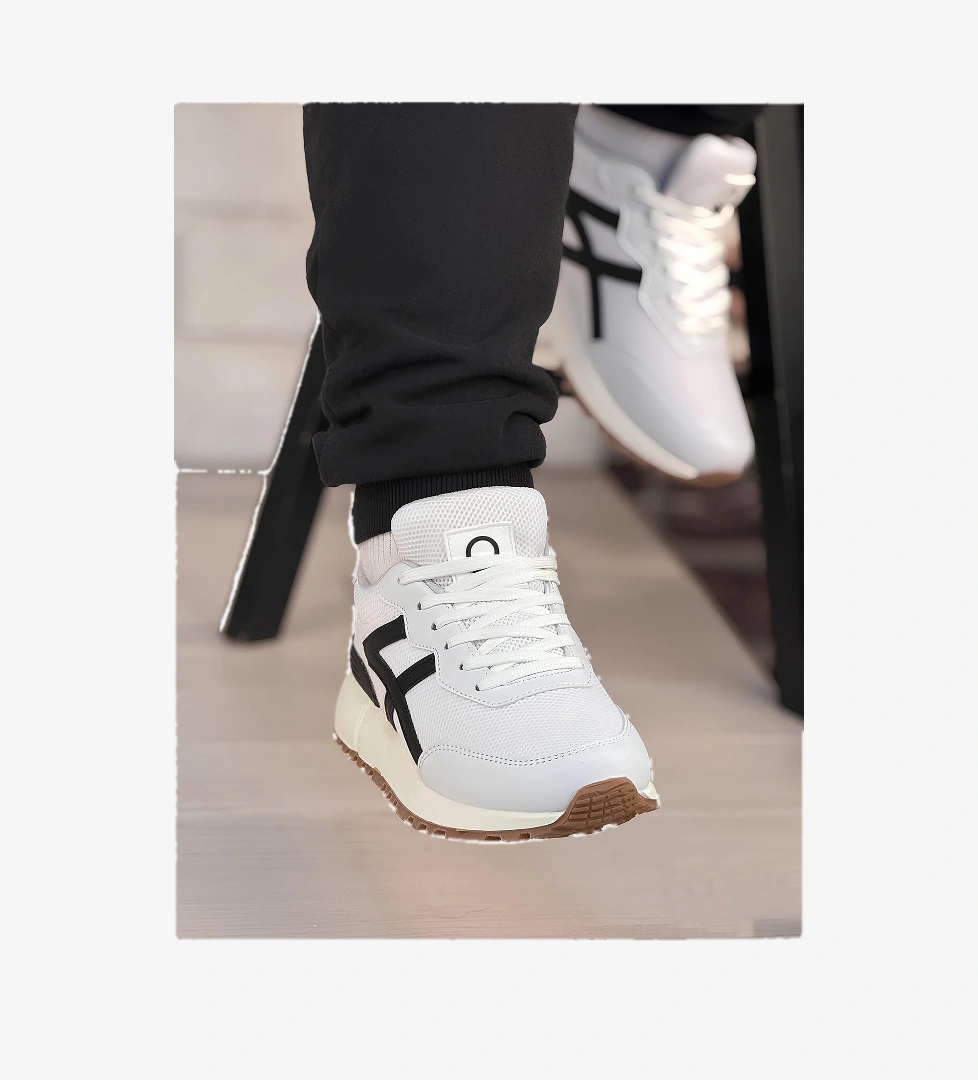 Unısex Sneaker Ayakkabı Beyaz Siyah