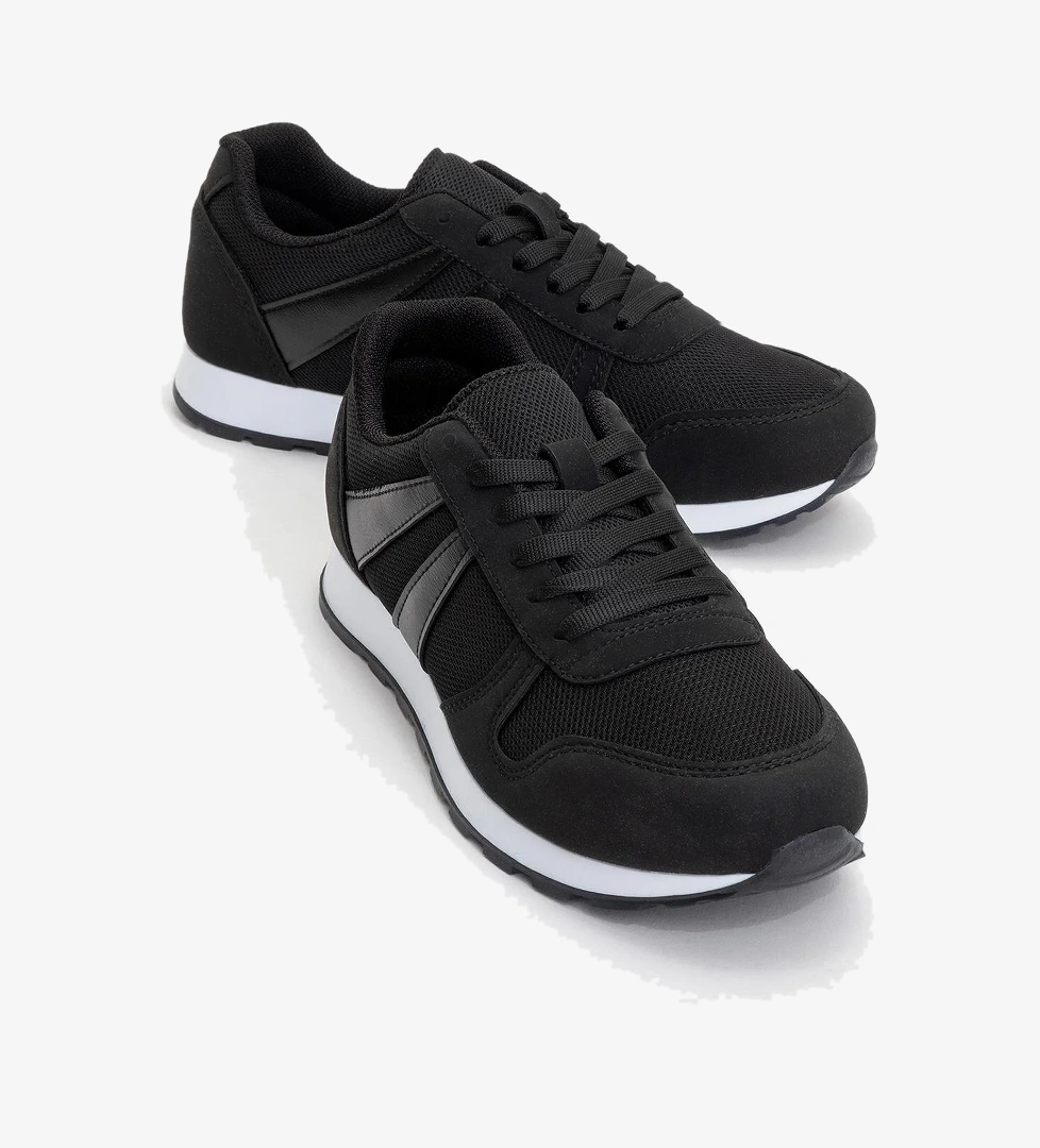 Kadın Anorak Bağcıklı Spor Ayakkabı SİYAH BEYAZ - Görsel 1