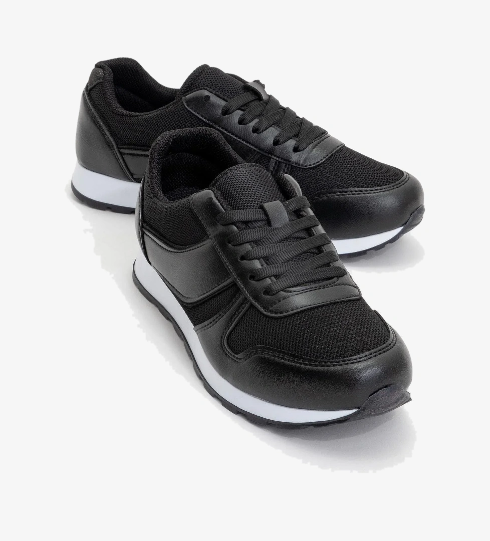 Ccway Kadın Anorak Bağcıklı Spor Ayakkabı Si̇yah Beyaz model görseli