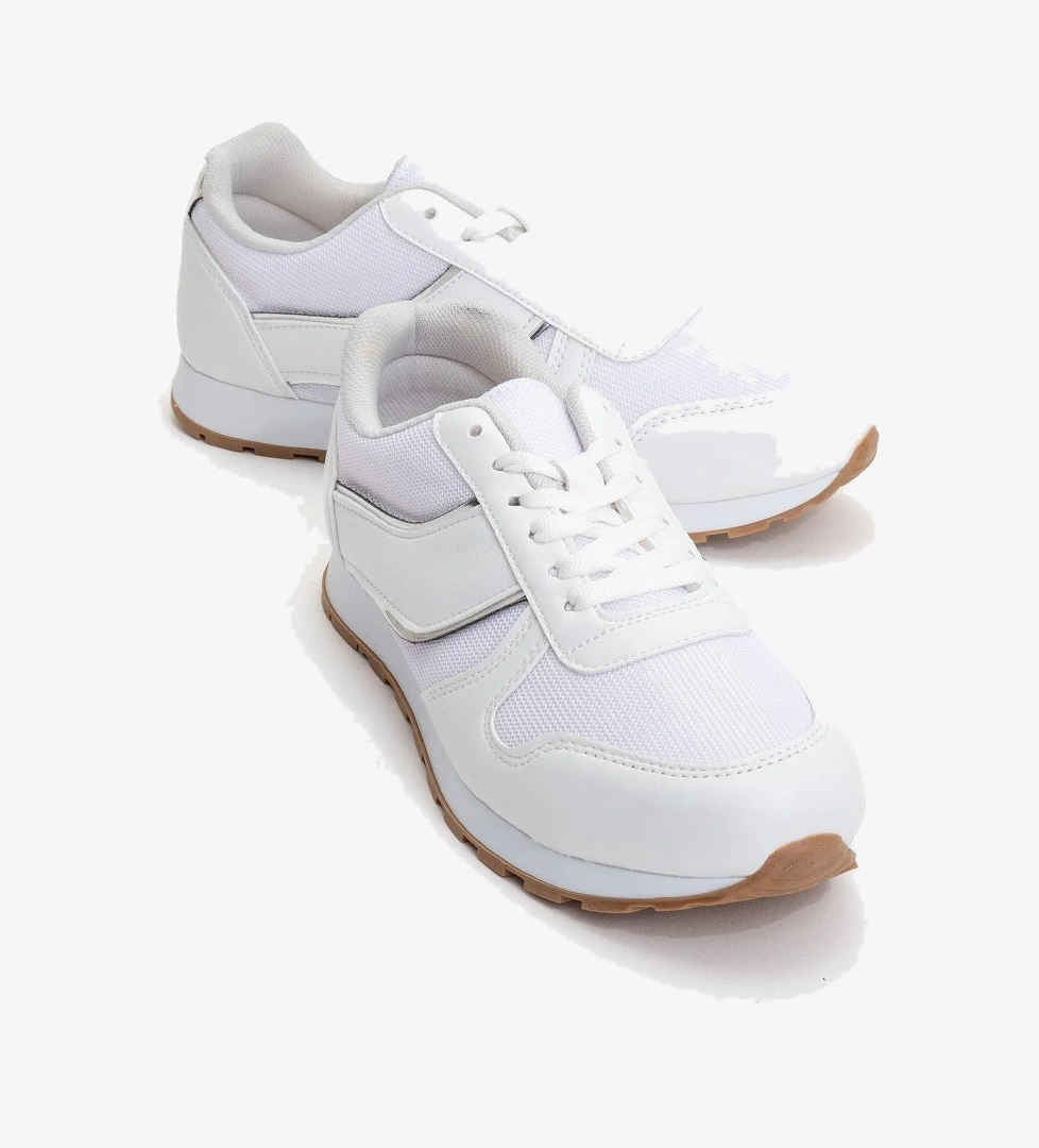 Kadın Anorak Bağcıklı Spor Ayakkabı BEYAZ BEYAZ