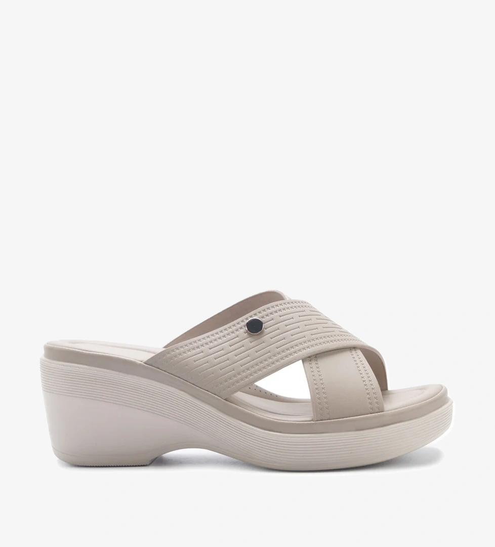 167000.Z5FX Bej Kadın Terlik - Görsel 1