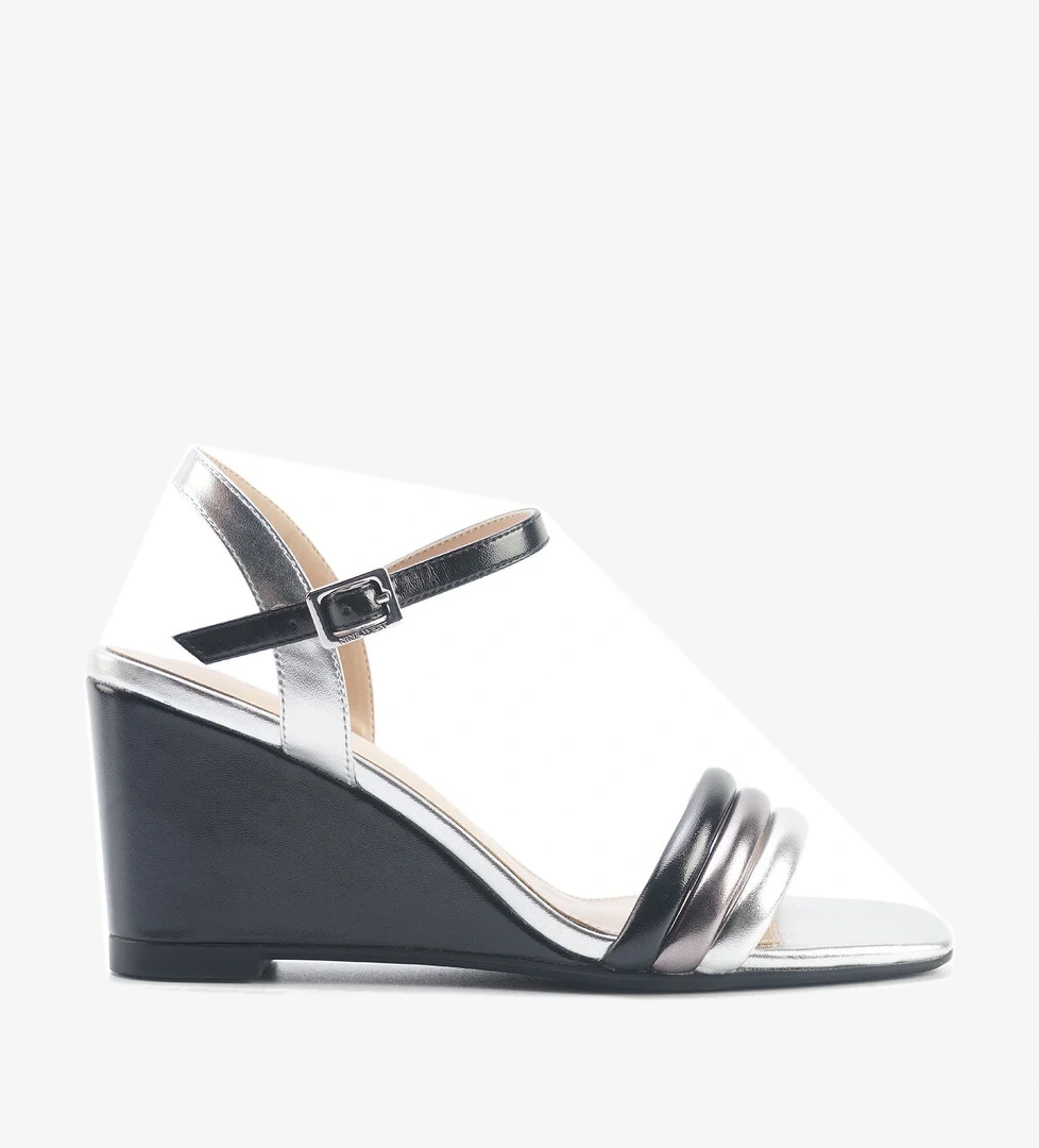 JORGE 5FX Gri Kadın Dolgu Topuk Sandalet - Görsel 1