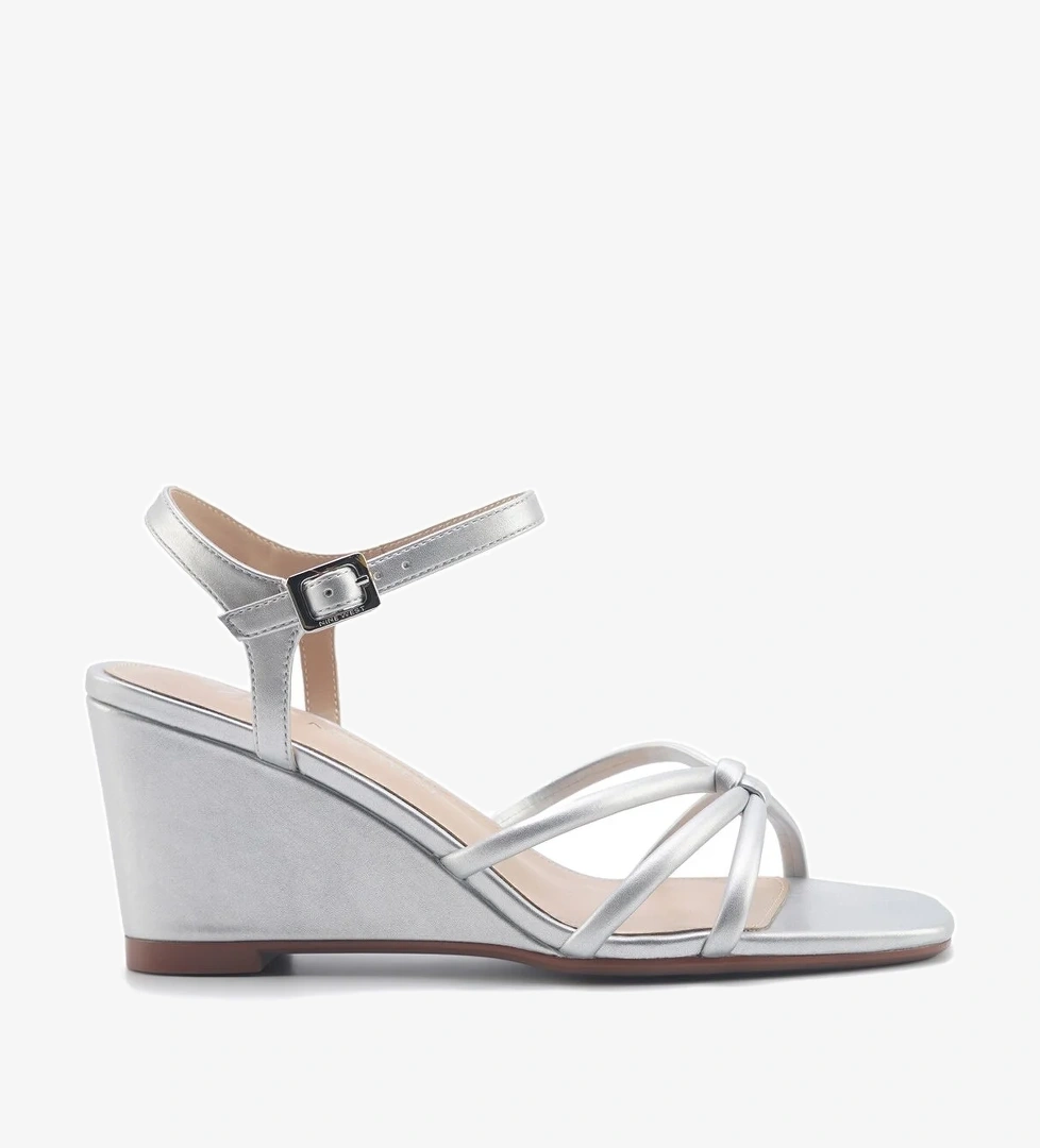 JORGIA 5FX Gümüş Kadın Dolgu Topuk Sandalet - Görsel 1