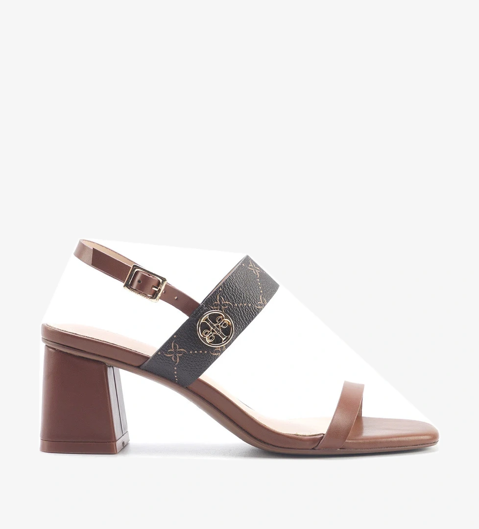 NACEDIA 5FX Kahverengi Kadın Topuklu Sandalet - Görsel 1