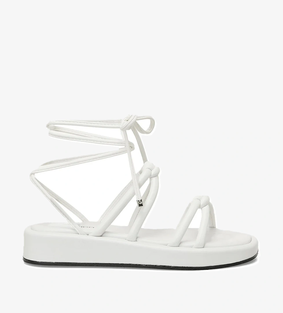 25S-280 5FX Beyaz Kadın Düz Sandalet - Görsel 1