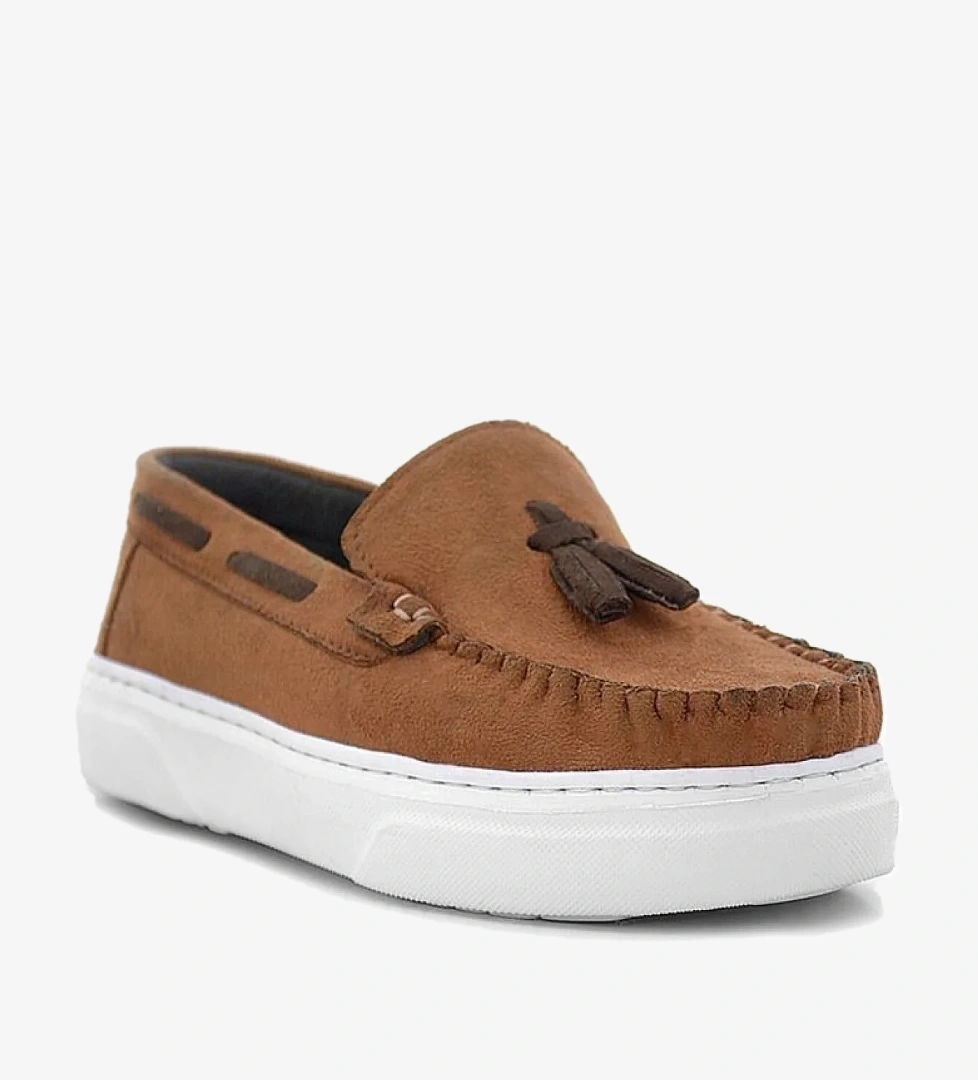 Rakerplus Taba Süet Erkek Çocuk Klasik Makosen Ayakkabı model görseli