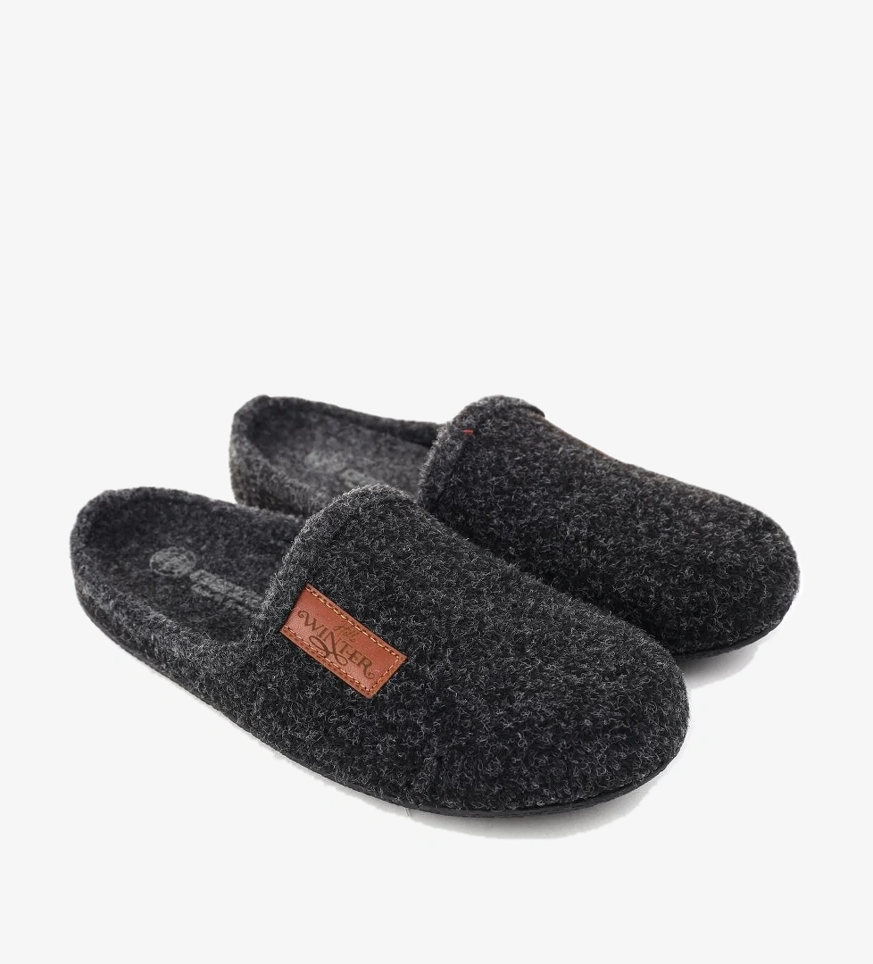 Gezer Gezer Siyah 15340 Erkek Keçe Rahat Taban Ev Halı Misafir Terliği Sandalet & Terlik | Flo Siyah - 1. görsel