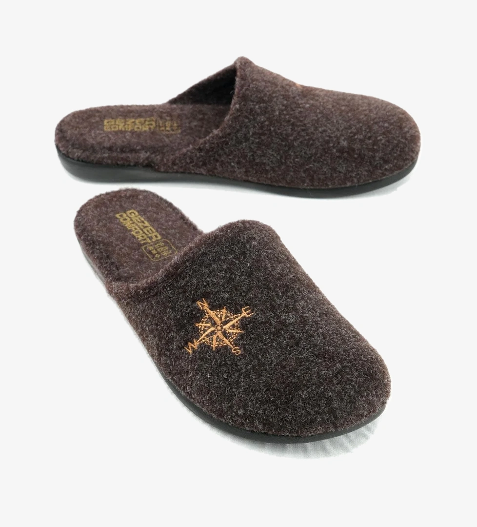 15339 Kışlık Erkek Keçe Çıkarılabilir Taban Misafir Ev Bahçe Terlik