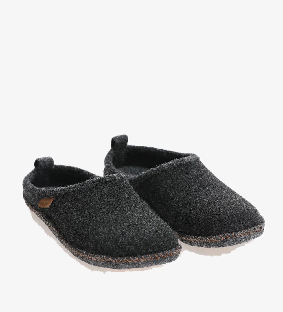 Gezer Gezer Siyah 13653 Erkek Keçe Rahat Sessiz Taban Hafif Ev Halı Misafir Terliği Sandalet & Terlik | Flo Siyah - 1. görsel