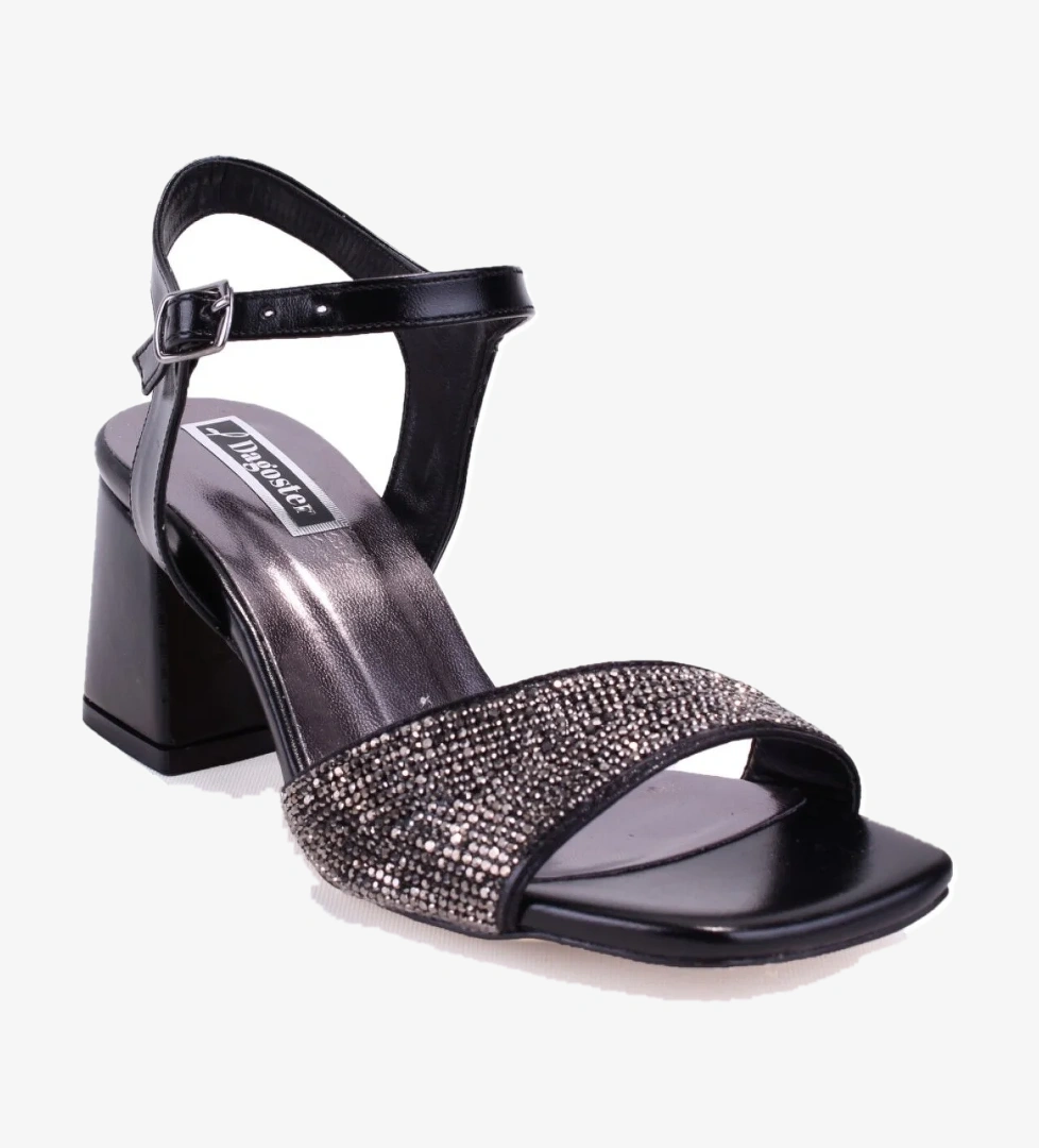 DZA07-3371040 Siyah Klasik Topuklu Kadın Ayakkabı - Görsel 1