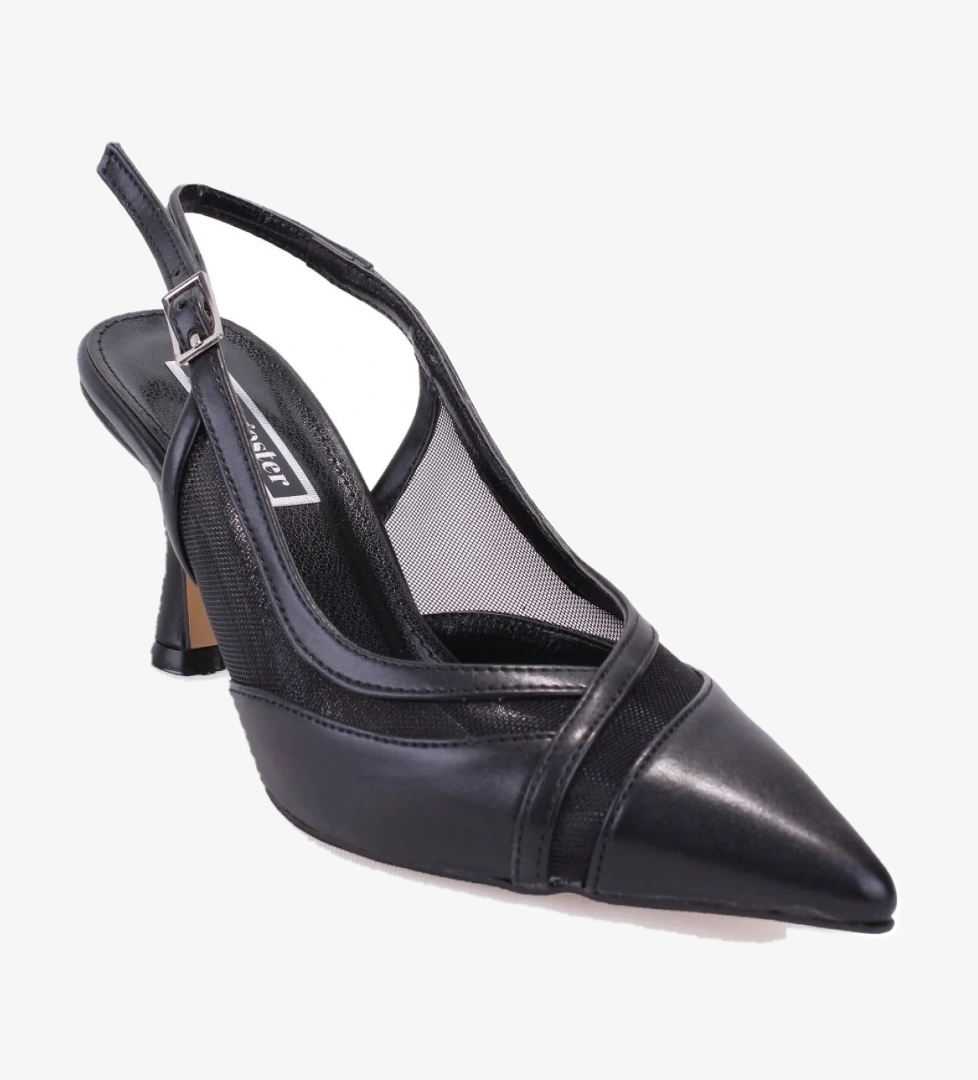 Dagoster Dza07-7613203 Siyah Bej Klasik Topuklu Kadın Ayakkabı model görseli