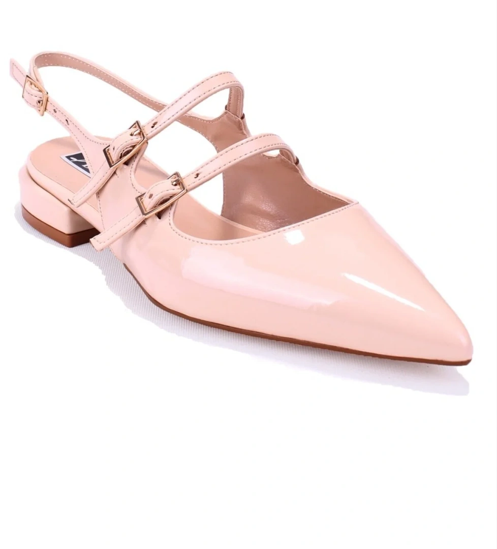 DZA07-72561 Ten Rugan Topuklu Klasik Kadın Ayakkabı