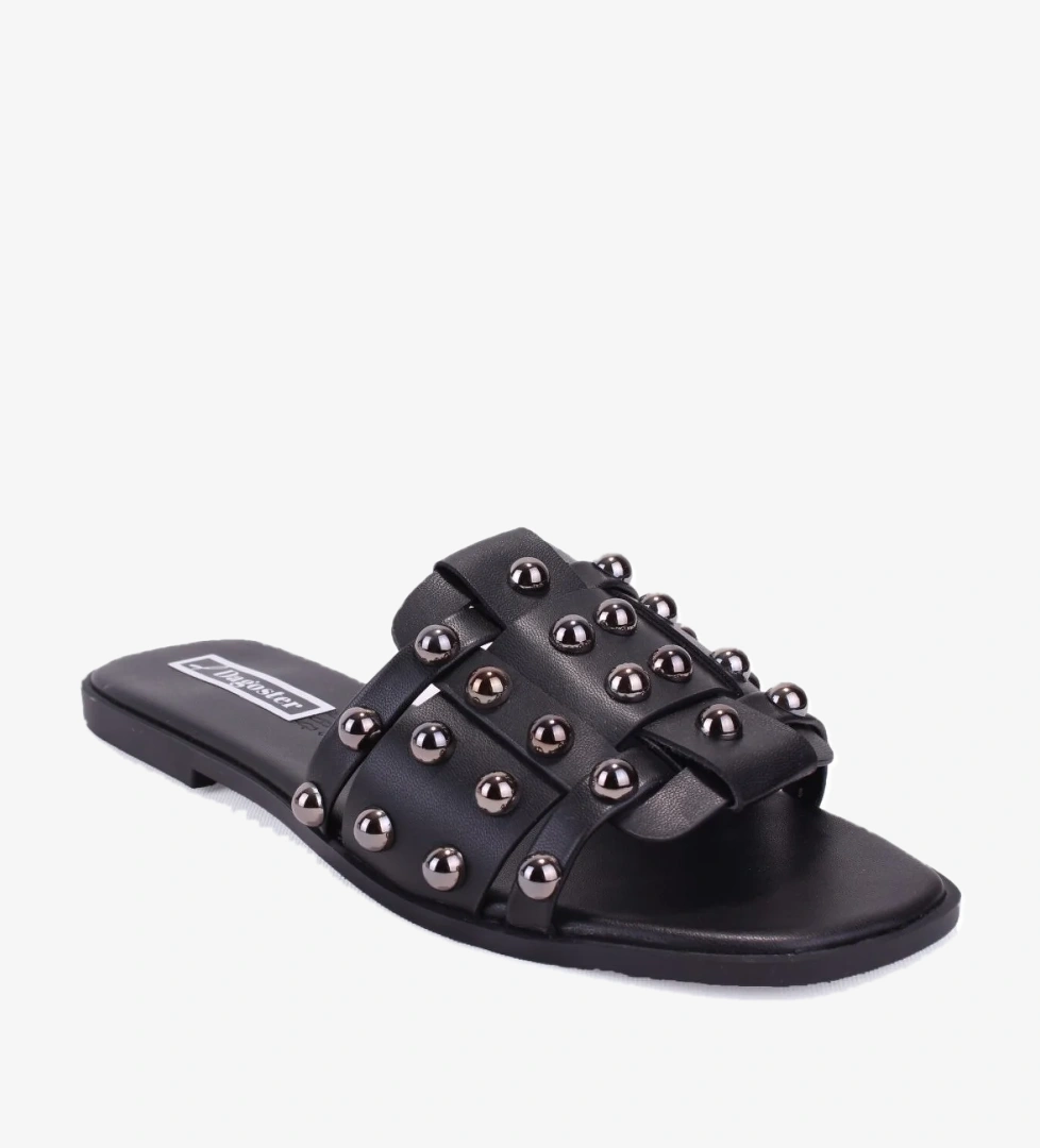 DZA07-998005 Siyah Düz Spor Kadın Terlik - Görsel 1