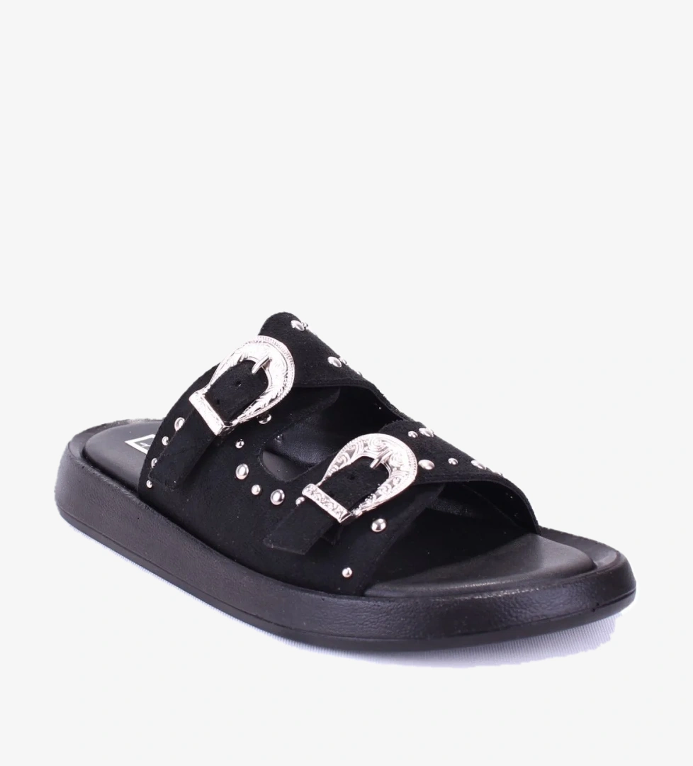 DZA07-1290804 Siyah Ortopedik Günlük Spor Kadın Terlik - Görsel 1