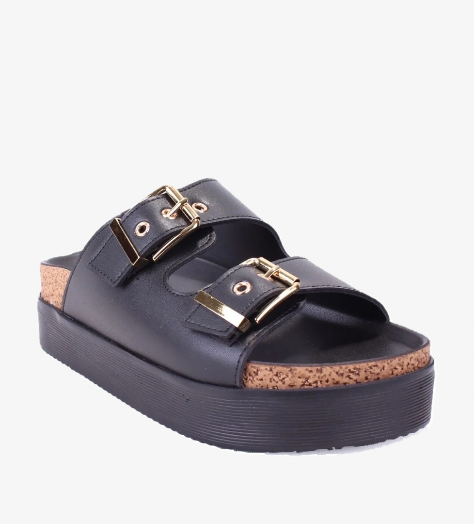 DZA07-89023 Siyah Ortopedik Günlük Spor Kadın Terlik - Görsel 1