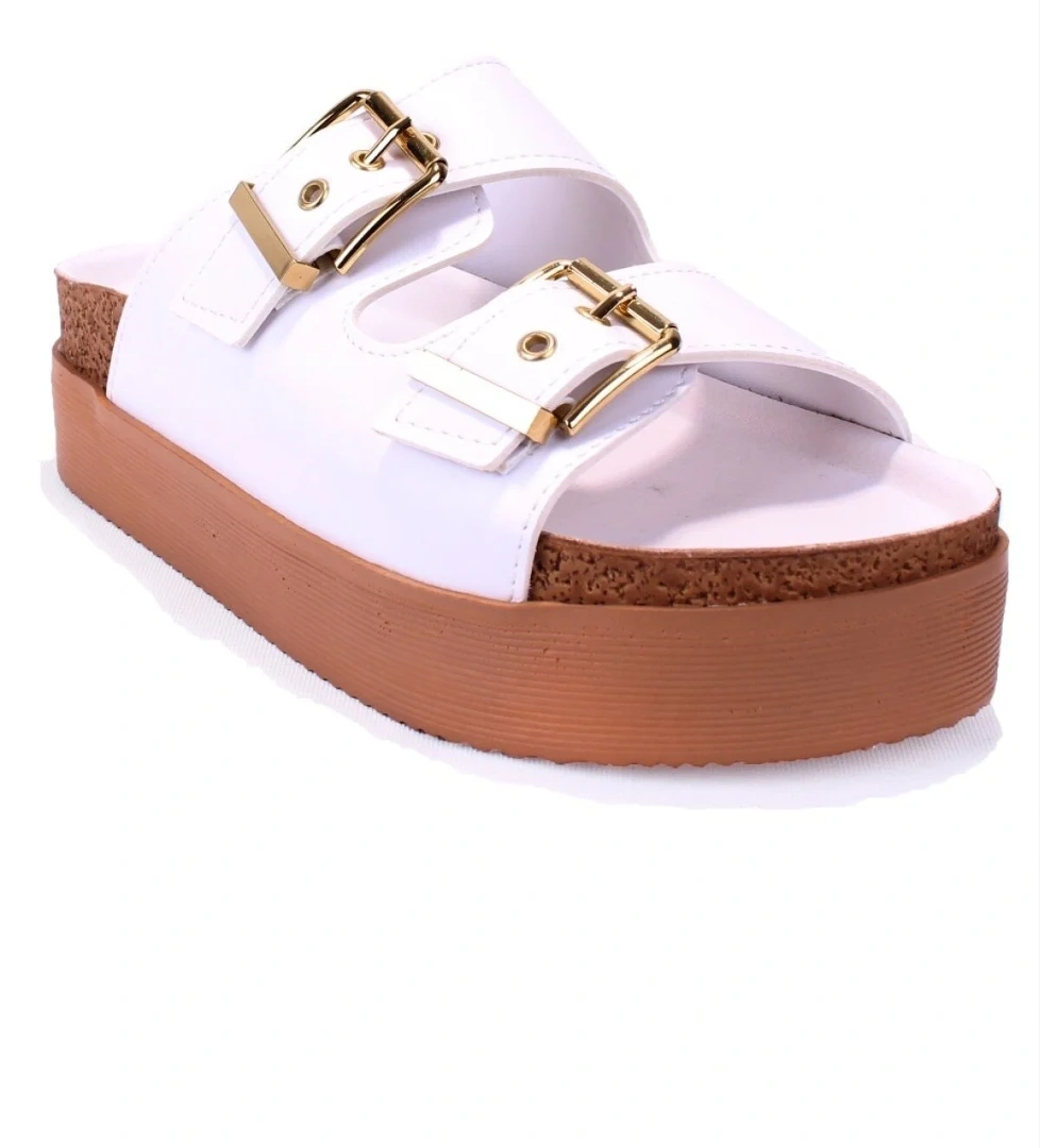 DZA07-89023 Beyaz Ortopedik Günlük Spor Kadın Terlik