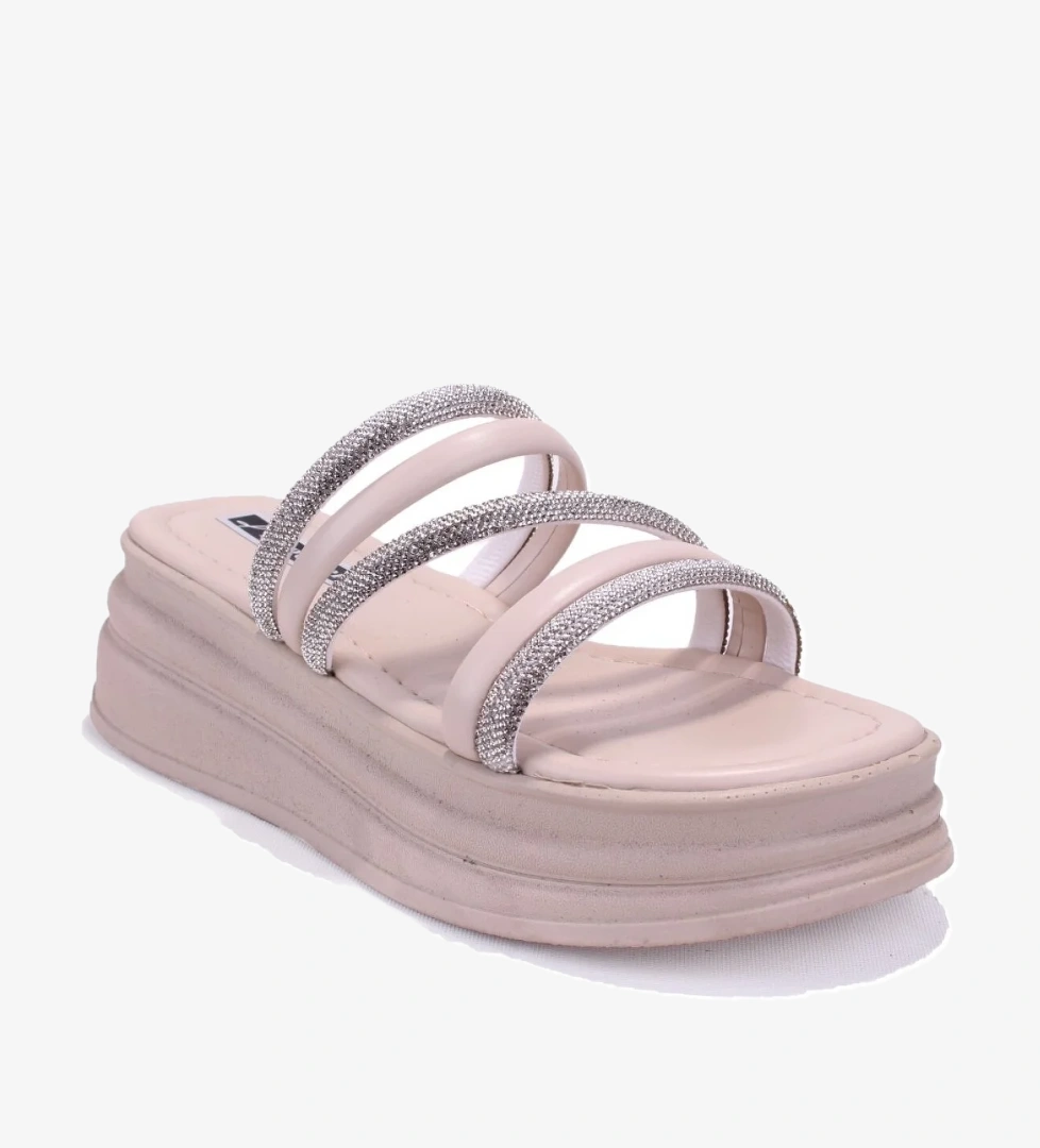 Dagoster Dza07-1241305 Siyah Bej Taşlı Spor Kadın Terlik model görseli