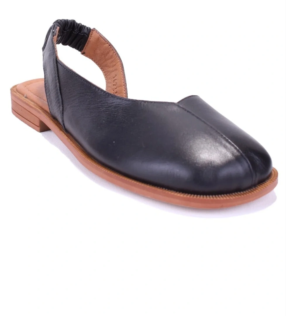 DZA07-60216233 Siyah Günlük Ortopedik Deri Spor Kadın sandalet