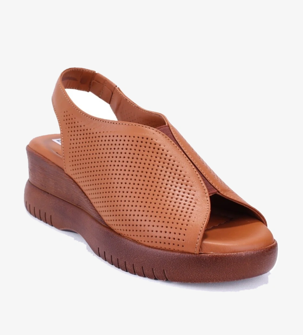 Dagoster Dza07-9972521405 Taba Siyah Günlük Ortopedik Deri Kadın Sandalet model görseli