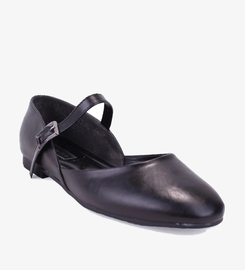 DZA07-8692100 Siyah Günlük Kadın Babet Ayakkabı - Görsel 1