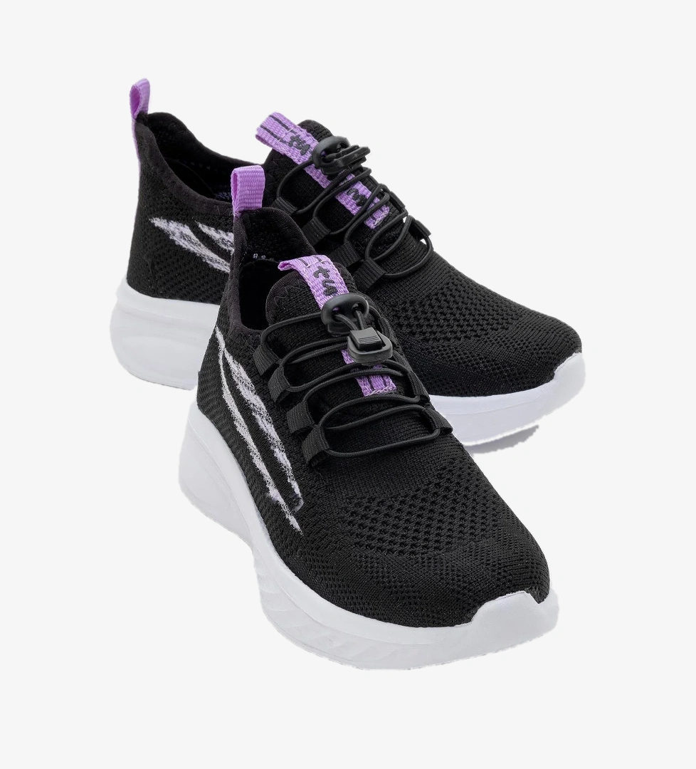 Triko Çocuk Spor Ayakkabı 26-30 SİYAH LİLA