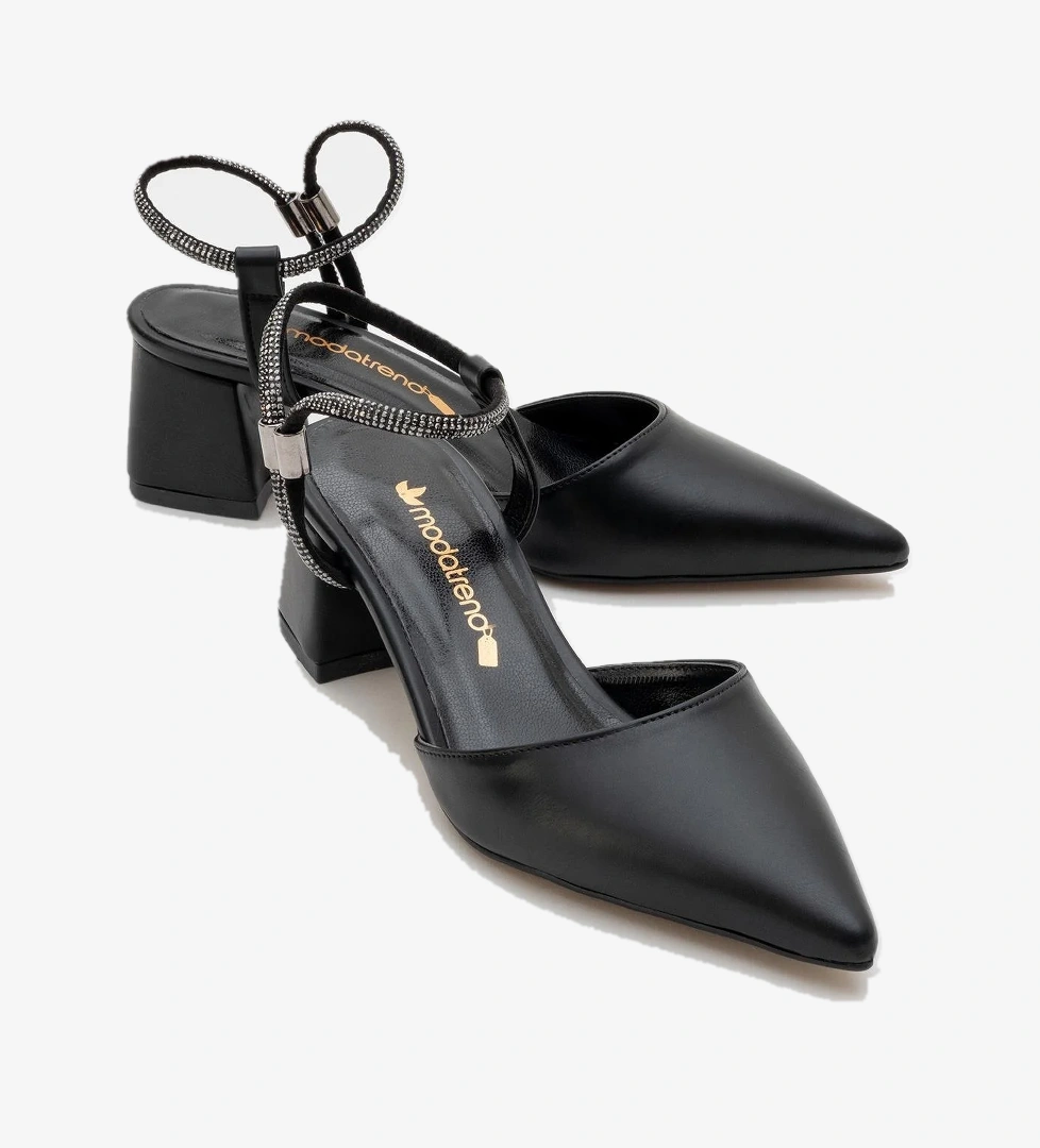 Ccway Kadın Taşlı Topuklu Ayakkabı Si̇m model görseli