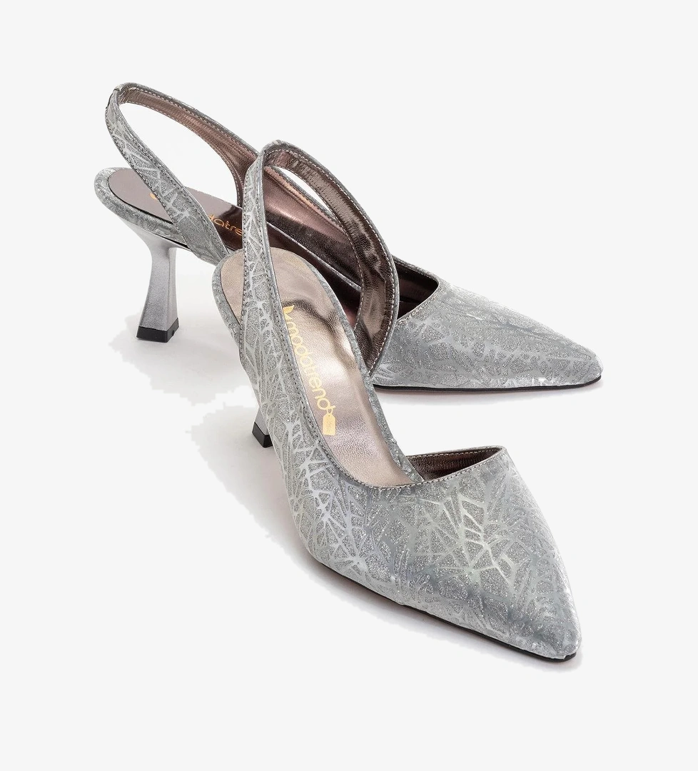 Kadın Topuklu Ayakkabı PLATİN ÜÇGEN