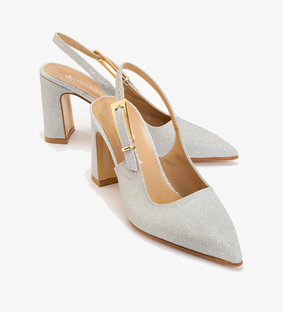Kadın Topuklu Ayakkabı GÜMÜŞ SİM