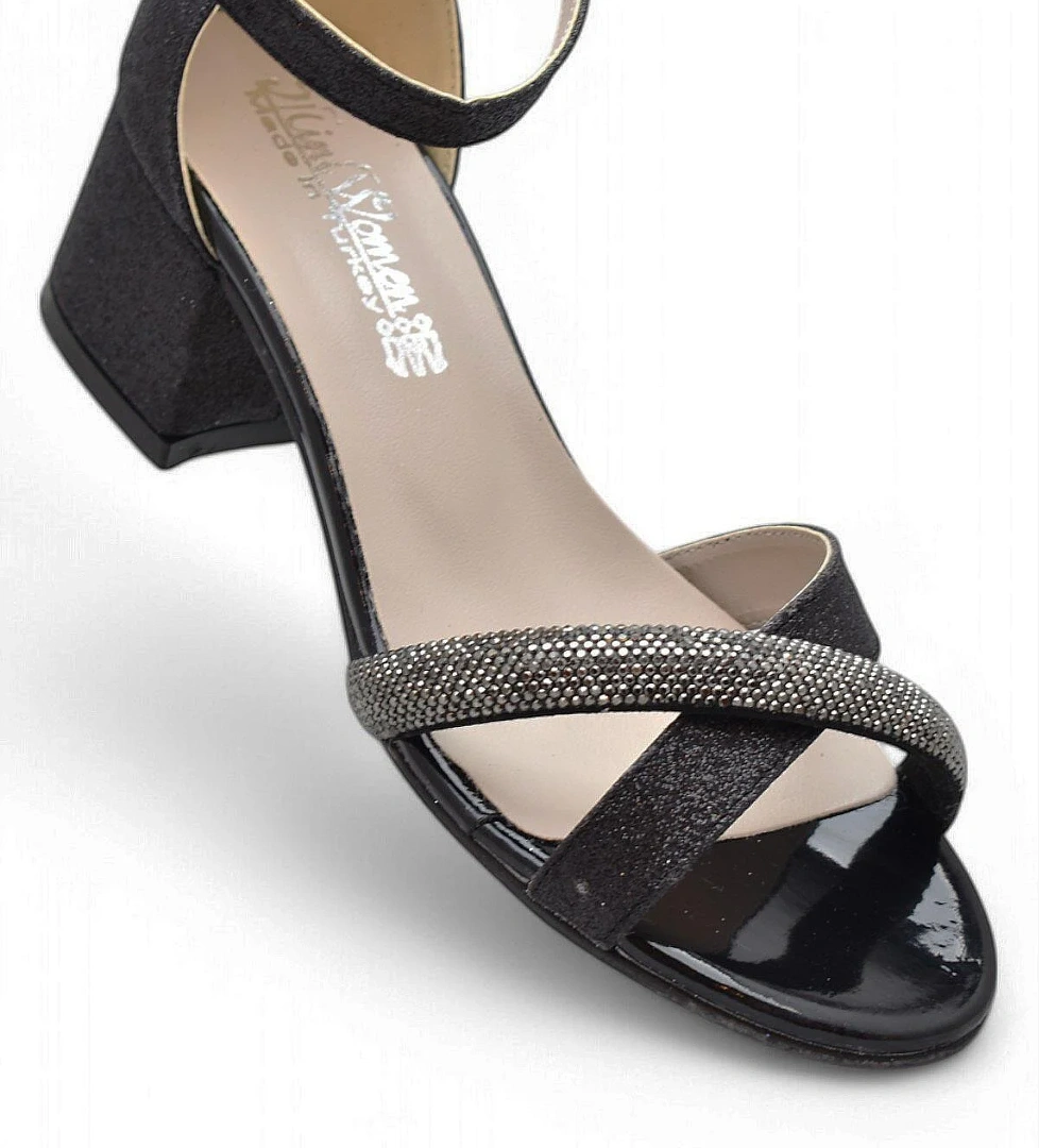 351 Abiye Kız Çocuk Topuklu Ayakkabı Taşlı Açık Kız Çocuk Nişan Abiye Ayakkabısı