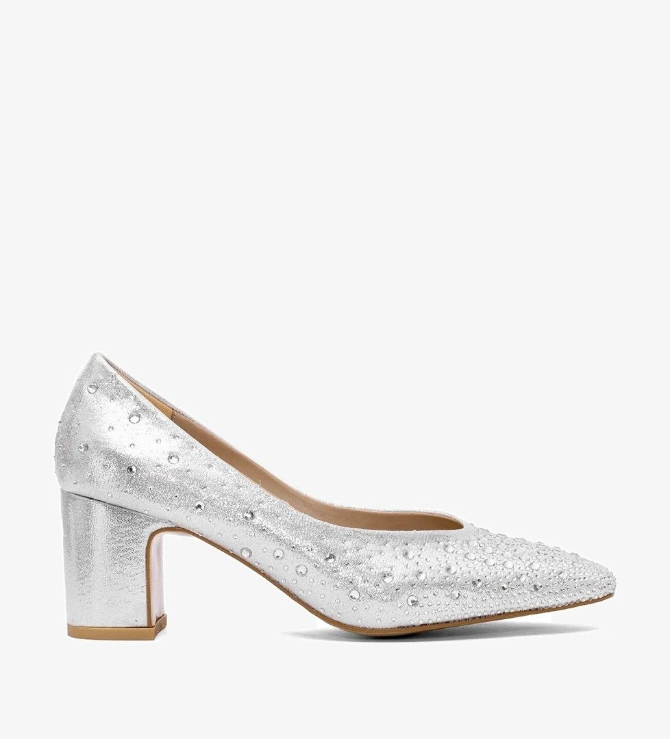 Elit PM207 K6250T Kadın Klasik Topuklu Ayakkabı Gümüş