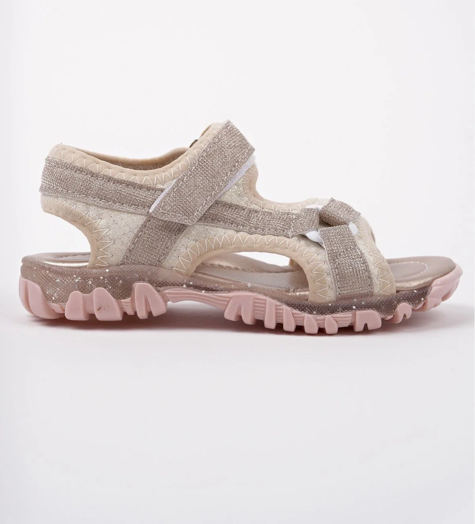 ELON Cırtlı ve Simli Günlük Kız Çocuk Sandalet - Görsel 1