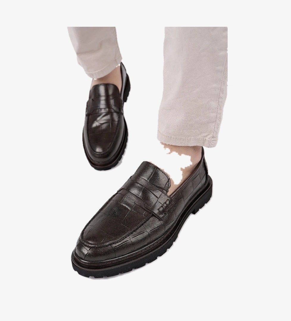 Muggo OWNER Bağcıksız Hakiki Deri Erkek Günlük Casual Ayakkabı model görseli