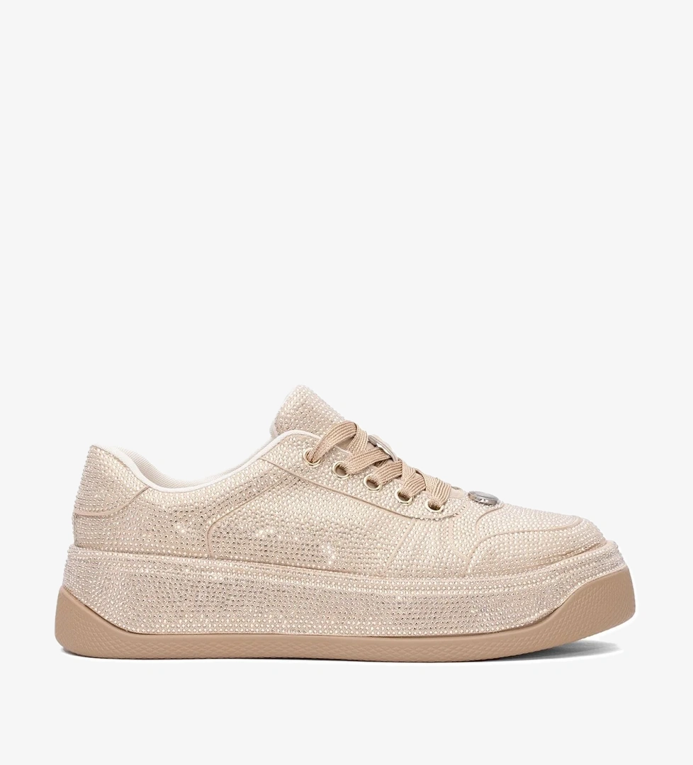 Guja 25y451-10 Kadın Taşlı Casual Ayakkabı Beyaz Altın model görseli