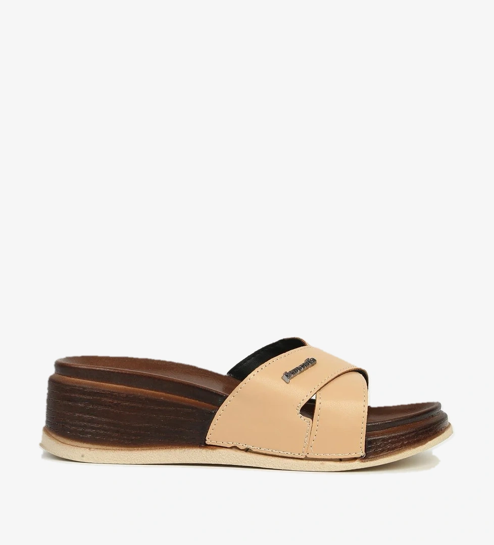 ® | PC-7423 - 3485 Bej Kadın Terlik - Görsel 1