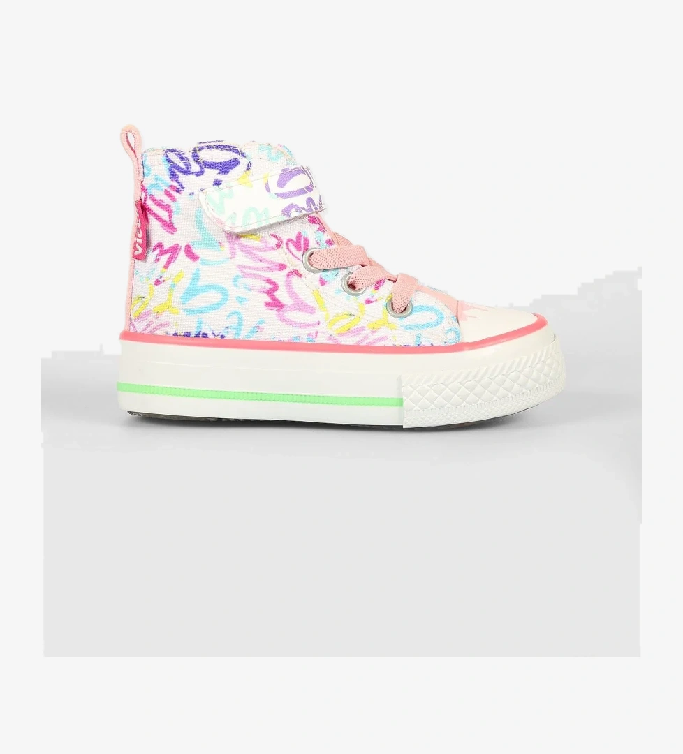 Vicco Ada Desenli Kız Okul Öncesi Beyaz/Pembe Sneaker model görseli