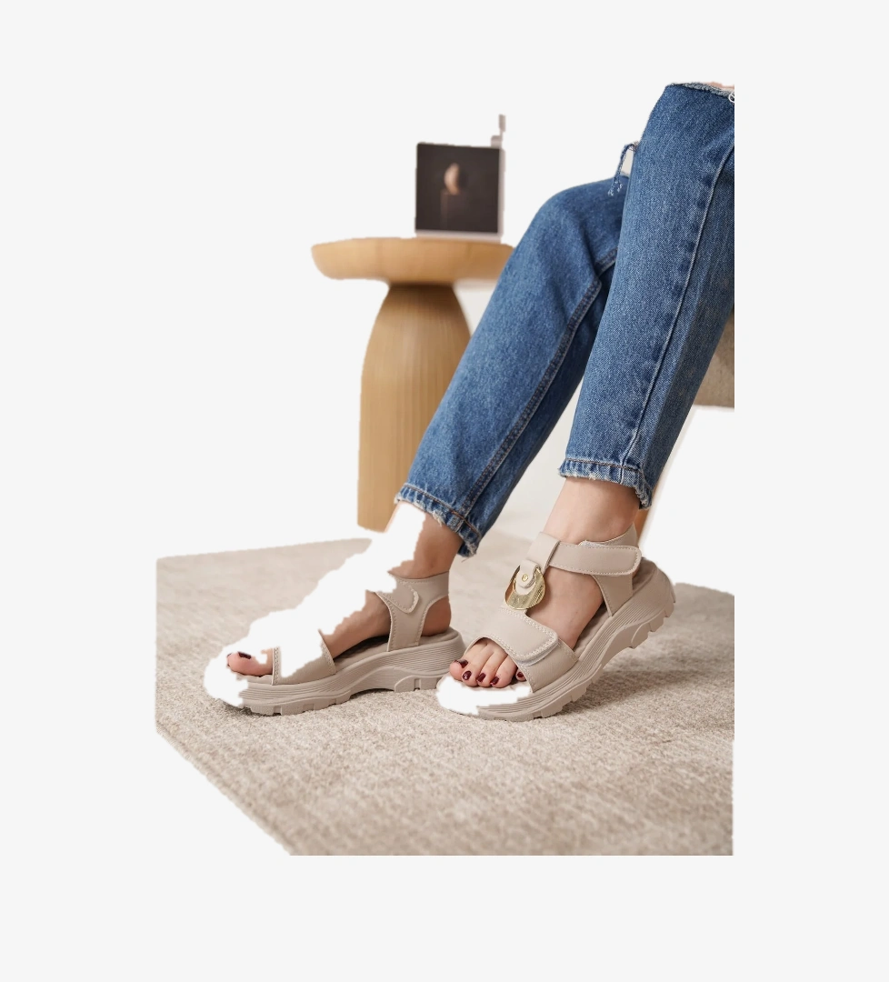 D1600 Günlük Ortopedik Arkadan Lastikli Konforlu Sandalet