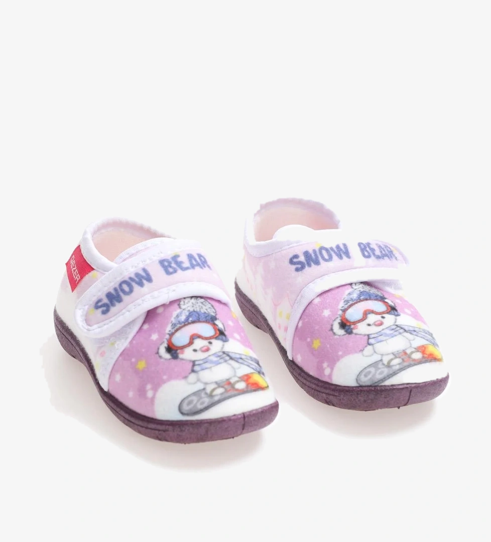 03205 Kız Çocuk Günlük Cırtlı Panduf Ev Kreş Ayakkabı - Görsel 1